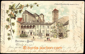37505 - 1900 Pozdrav z Brna, Nádvoří Františkového musea a Dom,