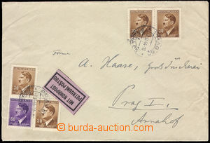 37543 - 1944 letter sent by pneumatic tube post in Prague, right fra