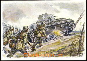 37702 - 1939 tank v postupu, malovaná,  nepoužitá, dobrý stav.