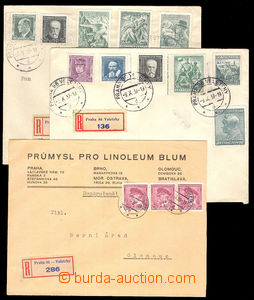 37732 - 1937/39 ČSR I, 3ks R dopisů s R-nálepkami Praha 86 Veletr