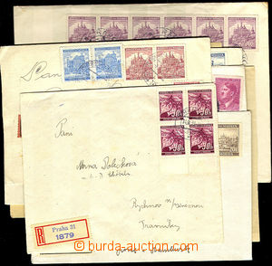 37767 - 1939-44 assembly of 8 letters (6 registered, 1 special deliv