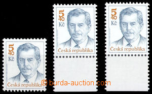 37823 - 2000 Pof.248 plate variety 96/1, 96/2, 98/2, Václav Havel 