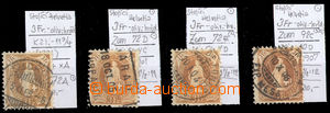 37837 - 1882 standing Helvetia, comp. 4 pcs of stamp. 3Fr, Mi.64XA, 