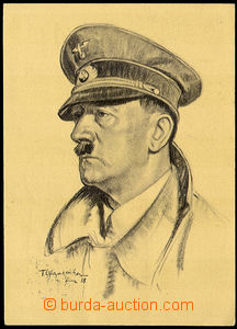 37902 - 1938 Adolf Hitler, painted (author: Fr. Glaubacker), Us, sen