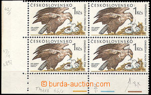 37904 - 1989 Pof.2897, rohový 4-blok s TV hnědá šmouha přes 2 z