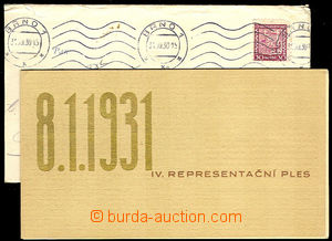 37907 - 1931 Invitation card on/for IV. representative ball Czechosl