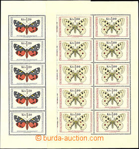 37908 - 1966 Pof.PL1529, PL1530, Butterflies, c.v.. 650CZK