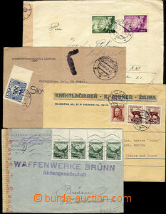 37924 - 1940-45 comp. 4 pcs of entires, 1x letter with 4-tuple frank