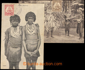 37996 - 1913 DEUTSCH-NEUGUINEA  sestava 2ks pohlednic s domorodci, z