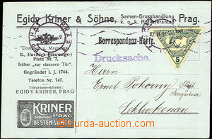 38055 - 1917 firemní lístek zaslaný jako spěšný tiskopis, vyfr