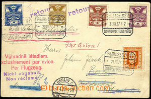 38062 - 1927 II.emise  letecký dopis zaslaný do Berlína, vyfr. na