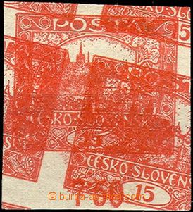 38091 -  Pof.7, 15h bricky red with double print and machine. offset