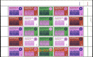 38171 - 1971 Mi.479-485, Vánoce, celý 25-blok, kat. 100€