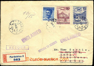 38186 - 1952 R dopis zaslaný na Fidži, vyfr. mj. leteckými zn. L