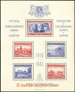 38205 - 1943 London MS, perf, superb, c.v.. 500CZK