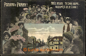 39871 - 1906 PRAHA (Prag) - Příkopy, kolorovaná koláž, použit