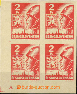 40236 - 1945 Pof.354, Košice-issue 2 Koruna, lower corner blok of 4