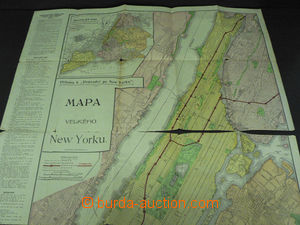 40249 - 1907 mapa města New York, české popisy (!), v polovině p
