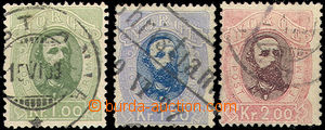 40271 - 1878 Mi.32-34 Oscar II., 3x omitted perforation hole, by/on/