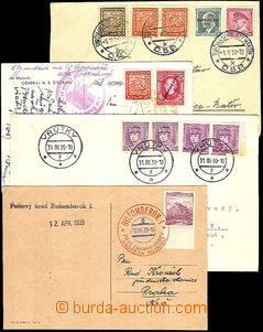 40326 - 1939 comp. 4 pcs of entires with mixed frankings Czechosl. p