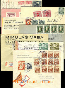 40345 - 1939-44 comp. 8 pcs of entires with various frankings, conta