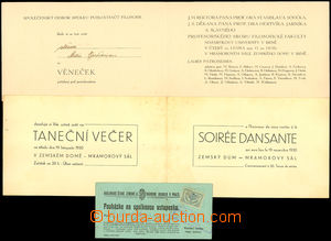 40505 - 1900-31 BALL INVITATION-CARDS  2 pcs of for Brno and note fo