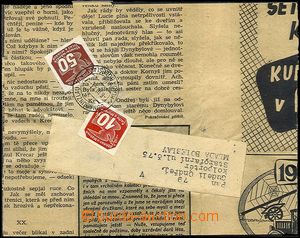 40567 - 1943 more/larger newspaper cut with address label, franked w