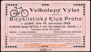 40584 - 1908 POZVÁNKA na velkolepý cyklistický výlet po New York