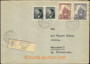 40632 - 1944 Reg letter with provisional registry label with by hand