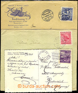 40871 - 1943 comp. 3 pcs of entires with single franking stamps Pof.