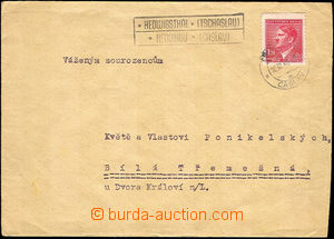 40990 - 1943 dopis s razítkem poštovny HEDWIGSTHAL (Tschaslau)/ HE