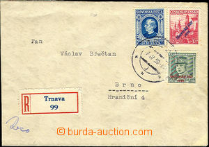 41068 - 1939 Reg letter to Bohemia-Moravia franked with. overprint. 