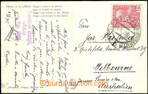 41076 - 1913 pohlednice zaslaná do Austrálie, vyfr. zn. Mi.144 FJI