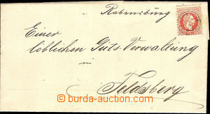 41147 - 1868 letter paid/franked. stamp. 5 Kreuzer, thimple pmk Rabe