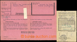 41157 - 1944 TEREZÍN  2 doklady k balíku pro terezínského vězn