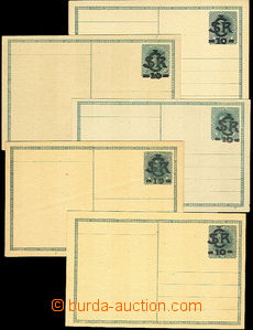 41301 - 1918 CDV1, sestava 6ks dopisnic s černým přetiskem a růz