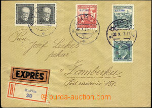 41393 - 1937 B.I.T.  Reg and Express letter, with Pof.326-328 and pa