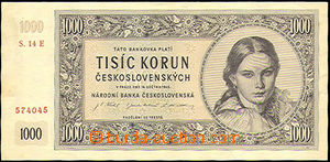41420 - 1945 Czechoslovakia  bank-note 1000Kčs, set E, imperforate,