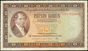 41421 - 1946 Czechoslovakia  bank-note 500Kčs, set CHa, neperf., qu