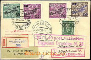 41438 - 1927 II.emise R+Let-dopis zaslaný do Německa, vyfr. zn. Po