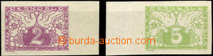 41600 - 1919 Pof.S1N, S2N okrajové kusy na bílém papíru, označe