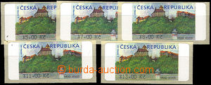 41697 - 2000 Pof.AT1 Veveří (castle) issue II with *, values 5, 7,