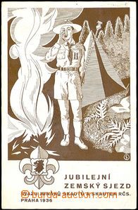 41799 - 1936 Skauting   pohlednice vydaná k Jubilejnímu zemskému 