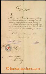 41807 - 1882 Diploma for ošetřovatelku, which/what with podrobila 