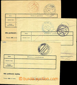 41825 - 1934-48 9ks služebních obálek pošty pro zasílání ohl