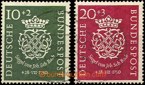 41841 - 1950 Mi.121-22 J.S.Bach, light postmark, c.v.. 120€