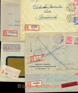 41922 - 1945-46 comp. 9 pcs of  R letters from liberated Sudetenland