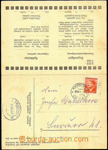 41972 - 1944 PC for advice of express parcel (with fold), with 80h A