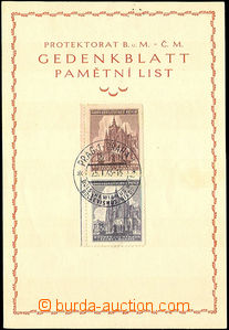 42143 - 1945 commemorative sheet with postmark Bolshevism never! Pra