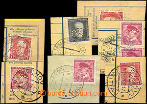 42151 - 1932-39 comp. 7 pcs of cut-squares from post. dispatch-notes